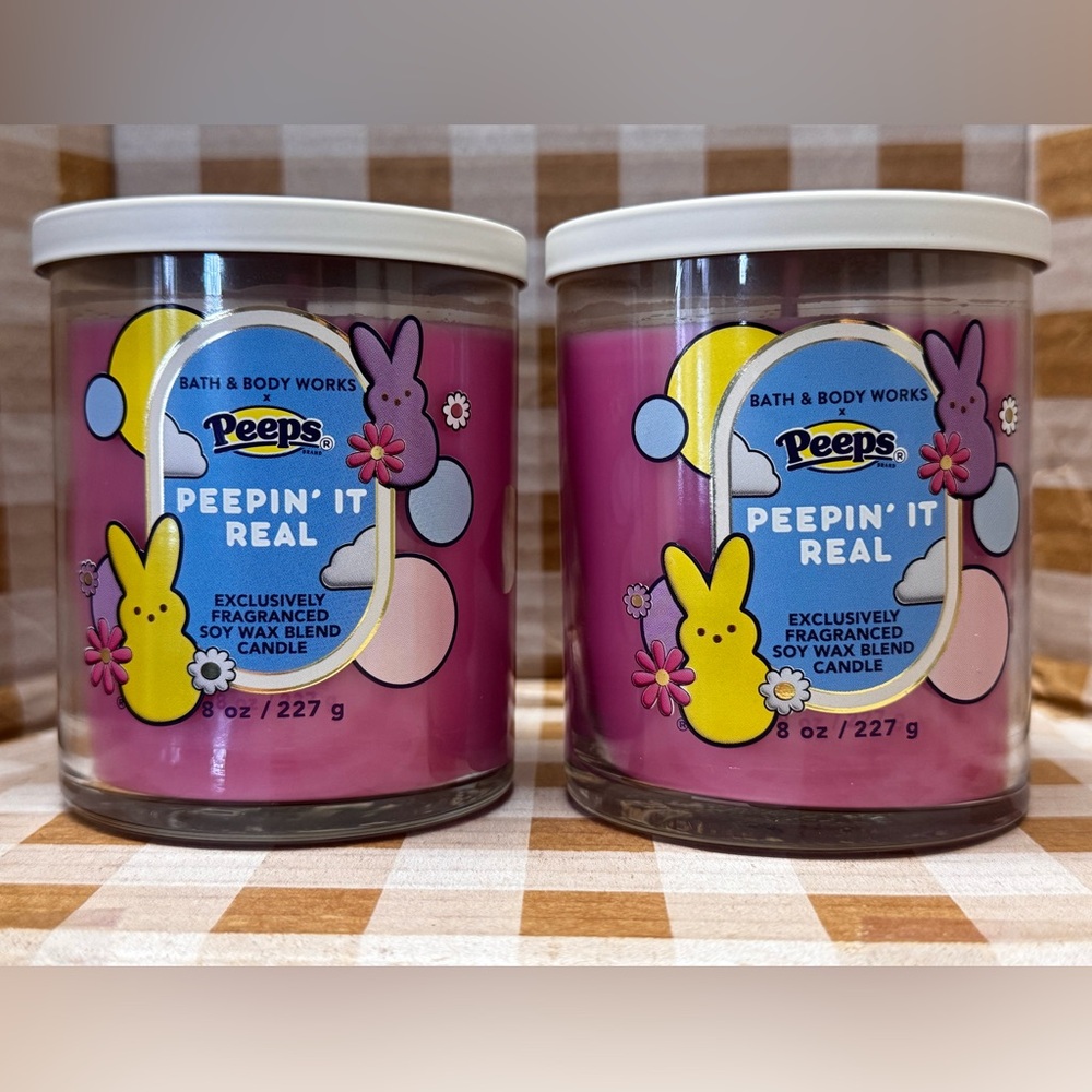 NEW B&BW x Peeps Marshmallow (2) PEEPIN IT REAL single wick candles - Picture 2 of 5